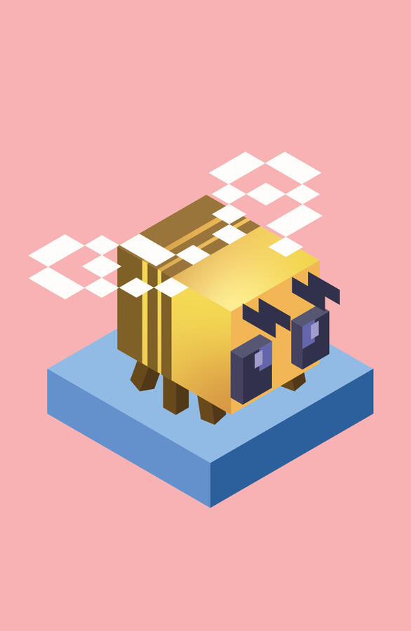 Minecraft Bee - Made in Adobe Illustrator
