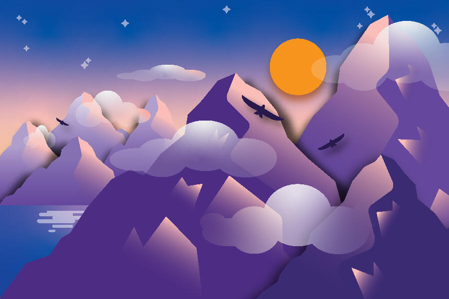 Mountain Cliffs - Made in Adobe Illustrator